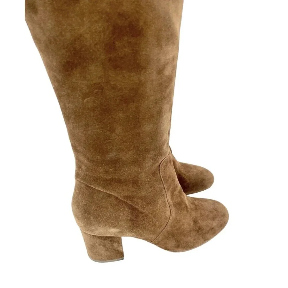 Via Spiga Finlay Boots Brown Suede Leather Over the Knee SZ 5 New $495